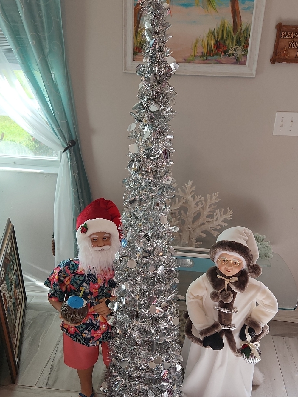 Target Silver Tinsel Holiday Garland with Mirrored Discs